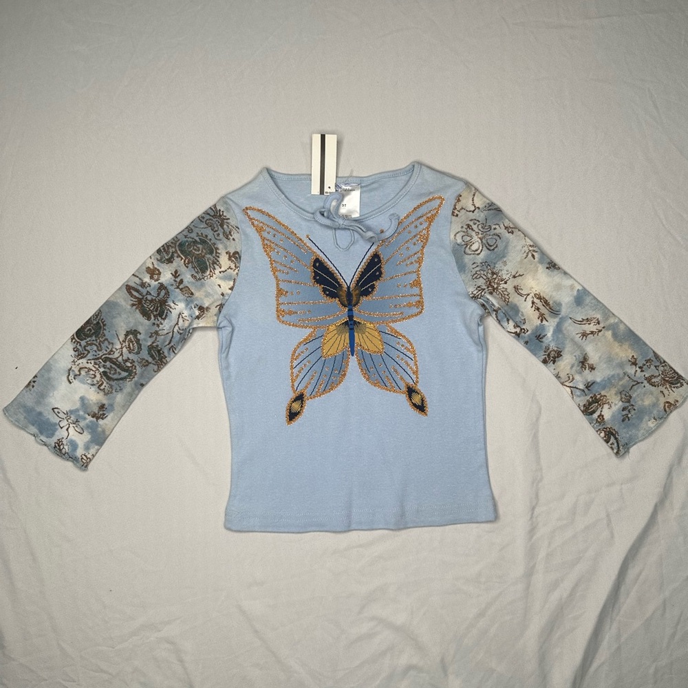 Blue Butterfly Kids Top